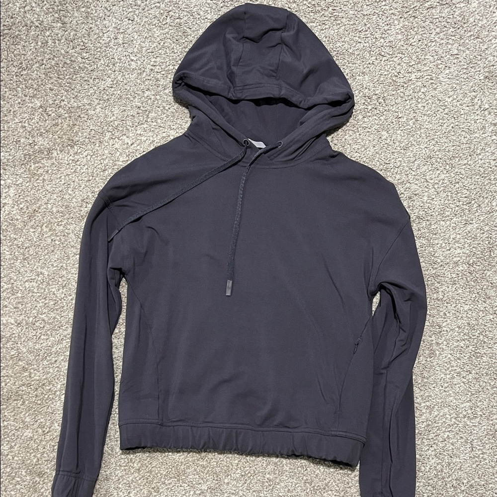 Lululemon athletica Charcoal Hoodie twist and tuck cross back coastal pullover